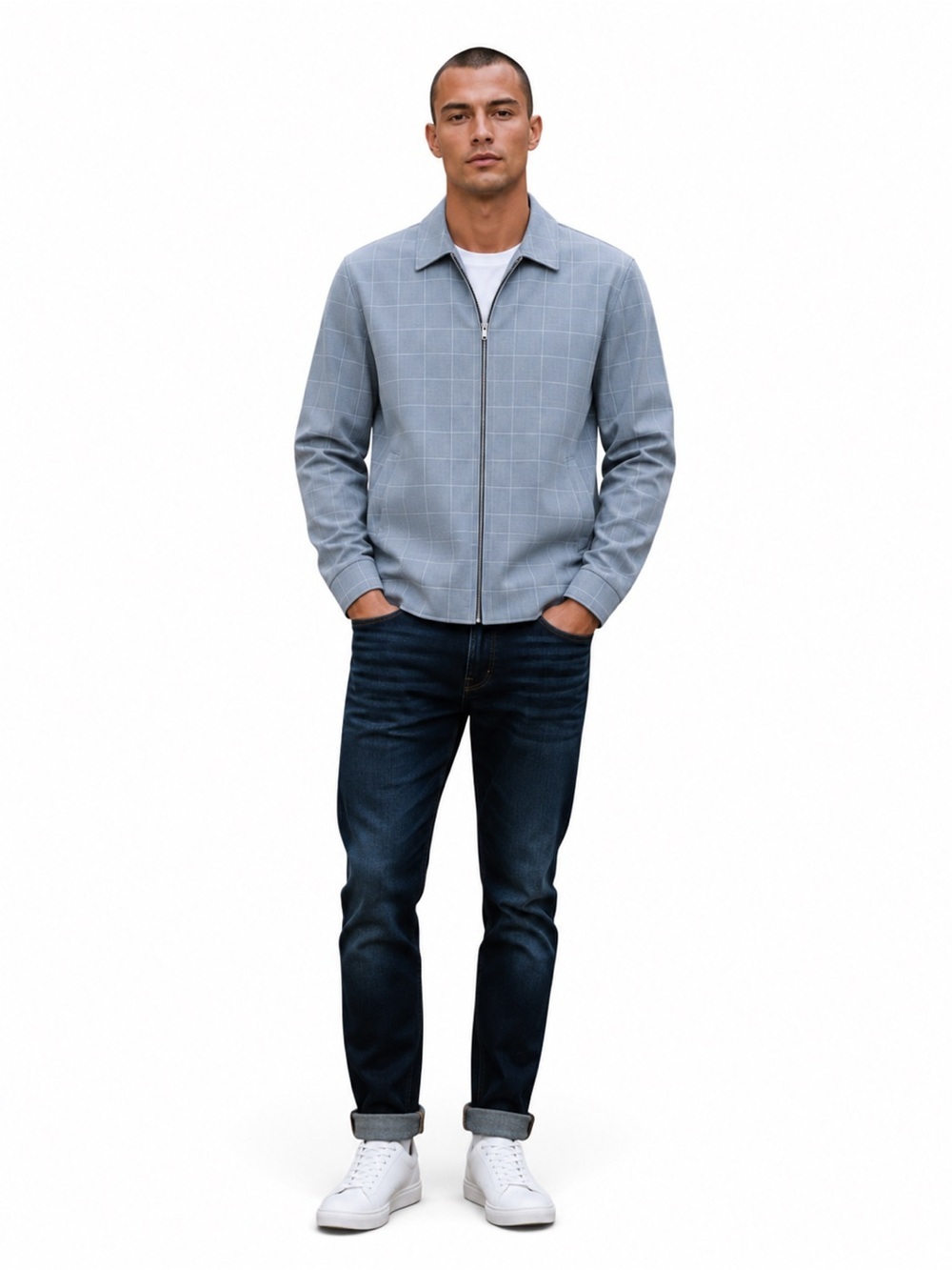 Gray Checkered Men's Jacket